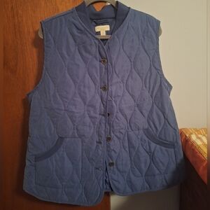 Appleseed's Blue Women's Quilted Vest XL Petites